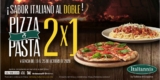 2×1 en pizzas y pastas nuevamente de regreso en Italiannis