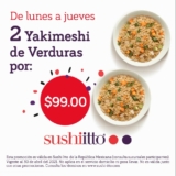 Promoción Sushi Itto: 2 yakimeshi de verduras por $99