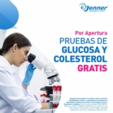 Pruebas de glucosa y colesterol Gratis en Laboratorios Jenner sucursal Copilco por inauguración