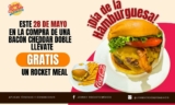 Promoción Johnny Rockets Día de la Hamburguesa: Compra una bacon cheddar doble y llévate GRATIS un Rocket Meal