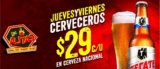 Jueves y viernes cerveceros en Las Alitas: cervezas nacionales a $29