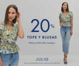 En Julio 20% de descuento en tops y blusas