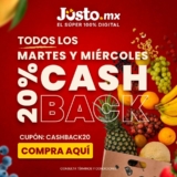 Código Jüsto 20% en cashback los martes y miércoles