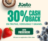 Cupón Jüsto de hasta 30% de bonificación en frutas y verduras