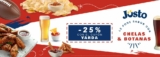 Código Jüsto de 25% de descuento en cervezas y botanas