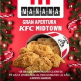 Promoción KFC Midtown: bucket al mes GRATIS para los 100 primeros por reinauguración