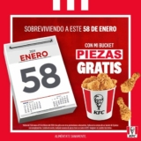 En KFC compra un bucket de 8 piezas y llévate 2 piezas más gratis durante enero