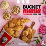 Nuevo Bucket Mamá KFC con 18 piezas de pollo + 2 purés familiares + ensalada + bisquets