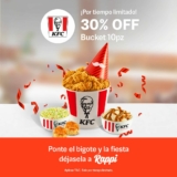 Promoción KFC Aniversario: 30% de descuento en bucket de 10 piezas al pedir por Rappi
