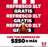 Cupón KFC refresco Gratis en compras de $250