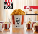 WOW Bucket KFC 2022: 8 piezas Cruji + 2 purés individuales + 2 ensaladas individuales por $209