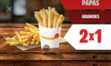 Burger King cupón 2×1 en papas grandes