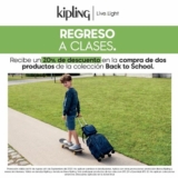 Promoción Kipling regreso a clases: 20% de descuento en la compra de 2 productos Back to School