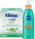 Combo gel limpiador anti-imperfecciones Nivea Derma Skin Clear + pañuelos faciales Kleenex Cold Care Mentol baja de precio