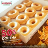En Krispy Kreme docena glaseada y glaseada de caramelo a mitad de precio hoy 12 de octubre