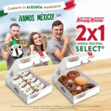 2×1 en media docena Select en Krispy Kreme a domicilio por el partido de México de hoy