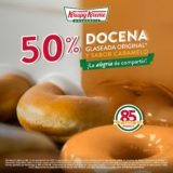 En Krispy Kreme docena glaseada y sabor caramelo a mitad de precio sólo hoy