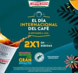 Promoción Krispy Kreme Día del Café 2020: 2×1 en bebidas hoy 29 de septiembre
