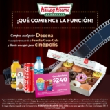 En Kripy Kreme compra una docena de donas + producto Coca-Cola y llévate un Comboleto Cinépolis