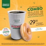 Combo Smile Krispy Kreme: Café americano + dona glaseada a $29 de lunes a viernes de 6:00 a 13:00