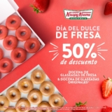 En Krispy Kreme nueva docena glaseada de fresa y original a mitad de precio este fin de semana