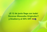 Día de las Docenas Krispy Kreme 12 de junio 2026: 50% de descuento en donas glaseadas y blueberry hoy