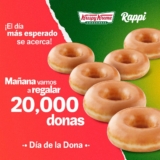 Promoción Krispy Kreme Día de la dona: 20,000 donas de regalo en CDMX, Guadalajara y Monterrey