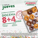 Promoción Krispy Kreme jueves de docena: Compra 8 donas y llévate 4 donas glaseadas GRATIS