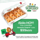 Docena de donas glaseadas de Krispy Kreme a $99 sólo hoy al pedir por Uber Eats