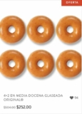Promociones Tienda en línea Krispy Kreme: 4×2 en media docena glaseada original y 3×2 en media docena select