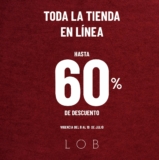 Rebajas LOB tienda en línea: Hasta 60% de descuento
