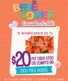 Promoción Bebé Comer 2022: Recibe $20 de bonificación por cada $200 de compra en bebés