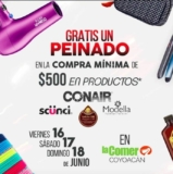 En La Comer Tlalpan peinado gratis en la compra de productos Conair, Argán, Scünci o Modella