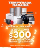 Temporada Naranja 2023: $300 de regalo por cada $1,000 de compra en línea blanca