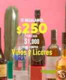 En La Comer $250 de descuento por cada $1,000 de compra en vinos y licores