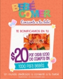 Promoción Bebé Comer: $20 de bonificación en monedero naranja por cada $200 de compra en bebés
