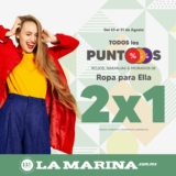 Promoción Puntos La Marina: 2×1 en prendas para dama ya rebajadas marcadas con puntos