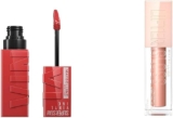 Combo Maybelline con lápiz labial brillante SuperStay Vinyl Ink + brillo labial Lifter Gloss bajan a un precio magnífico