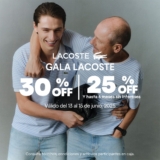 Gala Lacoste: Hasta 30% en boutiques y 4×2 en polos en tiendas outlet