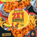Mega Week Las Alitas: 2×1 en boneless de jueves a domingo por Uber Eats
