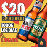 Promo las Alitas de cerveza a $20 de lunes a domingo