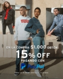 Promoción Levis Paypal: 15% de descuento en compras a partir de $1,000
