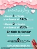 Promo de San Valentín Limited Edition: del 14% al 28% de descuento en toda la tienda