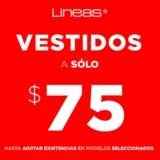 Lineas Segundas Rebajas: vestidos a solo $75