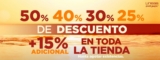 Lineas Rebajas de Mitad de Temporada: del 25% al 50% de descuento + 15% adicional (prendas en menos de $200)