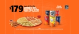 Little Caesars Combo NFL: pizza Cu4tro Stix + Canela Stix + Vaso NFL por $179