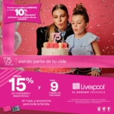 Promoción Liverpool 175 Años: Hasta 15% en monedero electrónico y Hasta 9 msi en ropa y accesorios