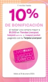 Promo Tarjeta Liverpool de 10% de bonificación durante Enero 2024