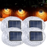 Juego de 4 lámparas LED decorativas para patio y exteriores recargable por panel solar bajan a un super precio