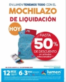 Promoción Lumen Mochilazo de Liquidación: Hasta 50% de descuento en útiles escolares seleccionados